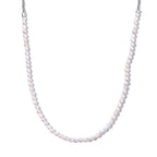 Weiße Süßwasser Perle (4-6 mm) Halskette ca. 45 cm 316L Edelstahl