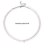 Weiße Süßwasser Perle (4-6 mm) Halskette ca. 45 cm 316L Edelstahl