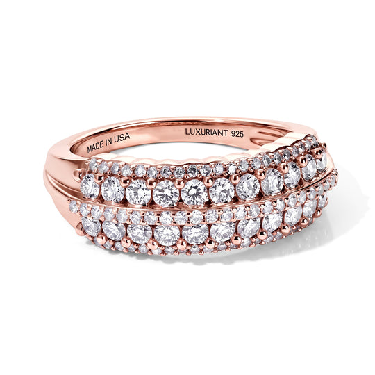 LUXURIANT DIAMOND - Lab Grown Diamant SI-GH Ring 925 Silber 750 Gelbgold vermeil (Größe 20.00) ca 1.00 ct