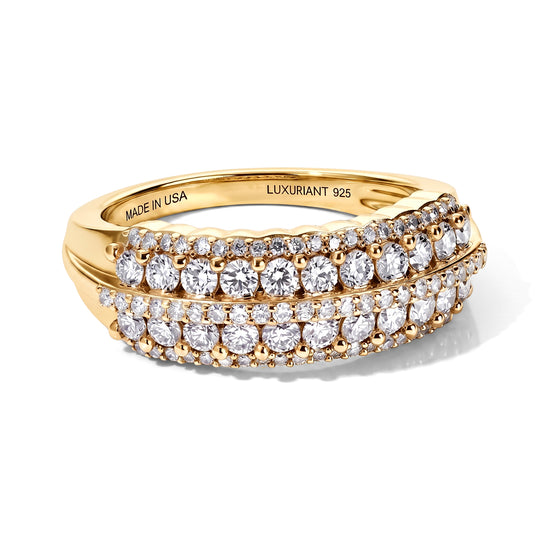 LUXURIANT DIAMOND - Lab Grown Diamant SI-GH Ring 925 Silber 750 Gelbgold vermeil (Größe 20.00) ca 1.00 ct