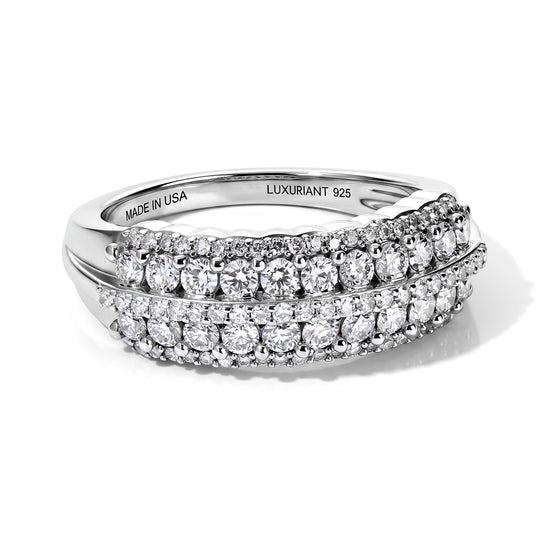 LUXURIANT DIAMOND - Lab Grown Diamant SI-GH Ring 925 Silber 750 Gelbgold vermeil (Größe 20.00) ca 1.00 ct