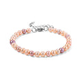 Mehrfarbige Süßwasser Perle (5-6 mm) Armband ca. 18 cm + 5 cm Extender 316L Edelstahl