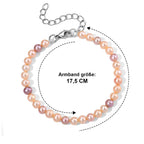 Mehrfarbige Süßwasser Perle (5-6 mm) Armband ca. 18 cm + 5 cm Extender 316L Edelstahl