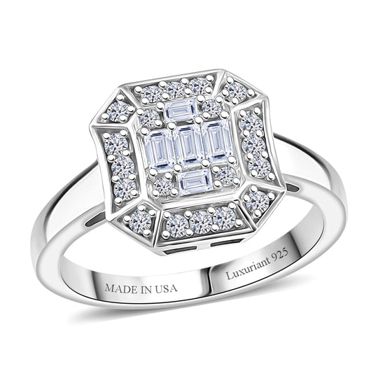 LUXURIANT DIAMOND - Lab Grown Diamant SI-GH Ring 925 Silber 750 Gelbgold vermeil (Größe 16.00) ca. 0.50 ct