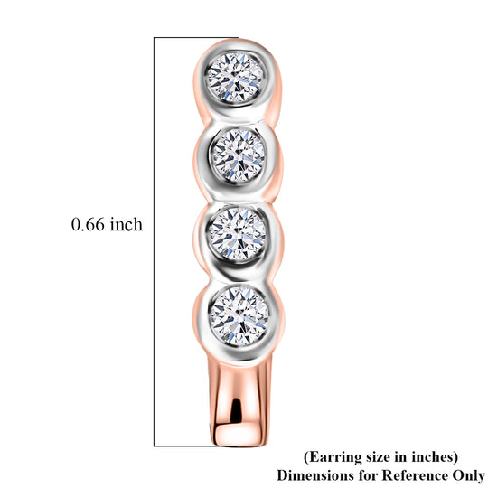 LUXURIANT SI-GH Labor Diamant Ohrringe, 925 Silber 750 Gelbgold Vermeil - 0,50 ct.