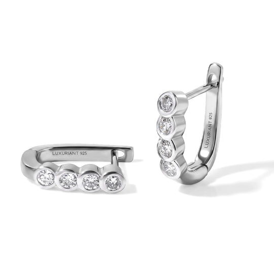 LUXURIANT SI-GH Labor Diamant Ohrringe, 925 Silber 750 Gelbgold Vermeil - 0,50 ct.