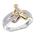 LUXURIANT DIAMOND - Lab Grown Diamant SI-GH Ring 925 Silber, Dreifarbig (Größe 16.00) ca. 0,33 ct