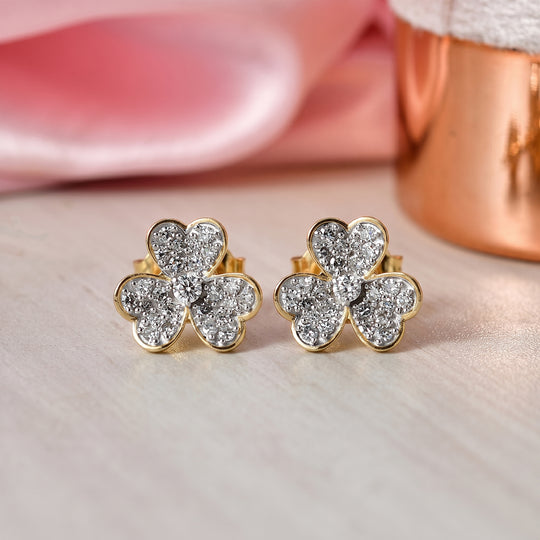 LUXURIANT DIAMOND - Lab Grown Diamant SI-GH Ohrringe 925 Silber 750 Roségold vermeil ca. 0,75 ct.