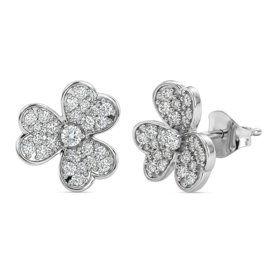 LUXURIANT DIAMOND - Lab Grown Diamant SI-GH Ohrringe 925 Silber 750 Roségold vermeil ca. 0,75 ct.