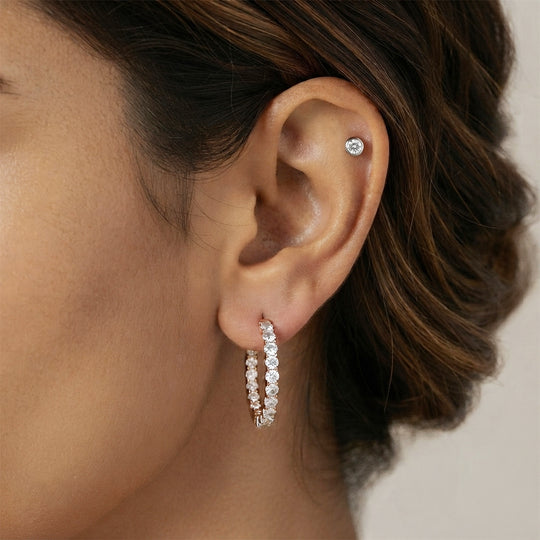 LUXURIANT DIAMOND - Lab Grown Diamant SI-GH Ohrringe 925 Silber 750 Roségold vermeil ca. 1,00 ct.