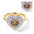 D'Joy AA Turkizit, Moissanit Ring 925 Silber 750 Gelbgold vermeil (Größe 18.00)   (10-16 Werktage Lieferzeit) ca. 2,19 ct
