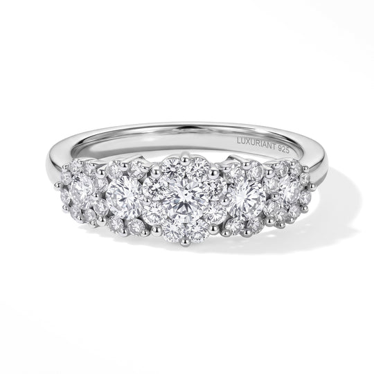 LUXURIANT DIAMOND - Lab Grown Diamant SI Ring 925 Silber Rhodiniert (Größe 20.00) ca. 0.98 ct