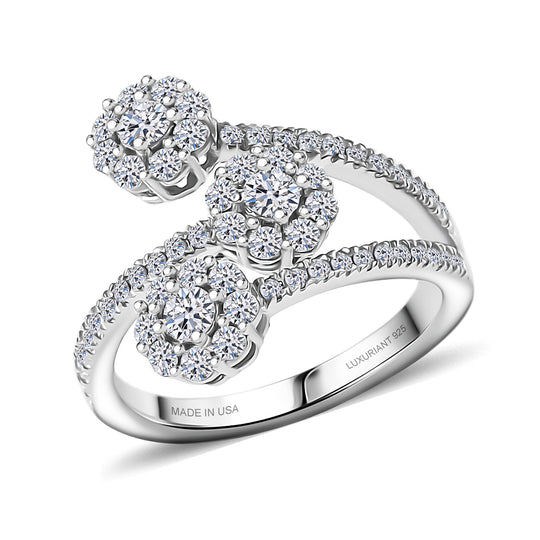 LUXURIANT DIAMOND - Lab Grown Diamant SI-GH Ring 925 Silber 750 Gelbgold vermeil (Größe 16.00) ca. 0.99 ct