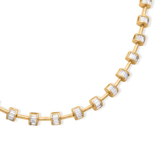LUXURIANT DIAMOND - Lab Grown Diamant SI-GH SGL-zertifiziert Halskette ca. 45 cm 925 Silber 750 Gelbgold vermeil ca. 3,00 ct.
