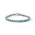 D'Joy Paraiba Moissanit Armband ca. 19 cm 925 Silber Rhodiniert ca. 15,06 ct.