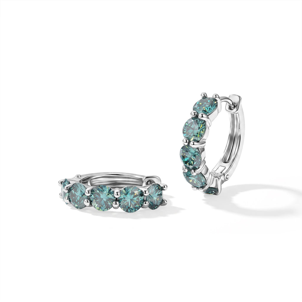 D'Joy Paraiba Moissanit Ohrringe 925 Silber Rhodiniert ca. 4,43 ct.