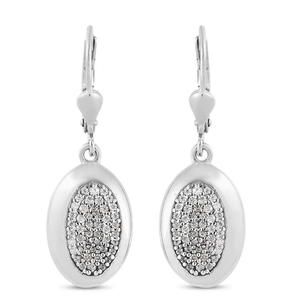 88 Facetten Moissanit Ohrringe 925 Silber platiniert ca. 0,43 ct.