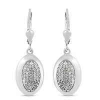 88 Facetten Moissanit Ohrringe 925 Silber platiniert ca. 0,43 ct.