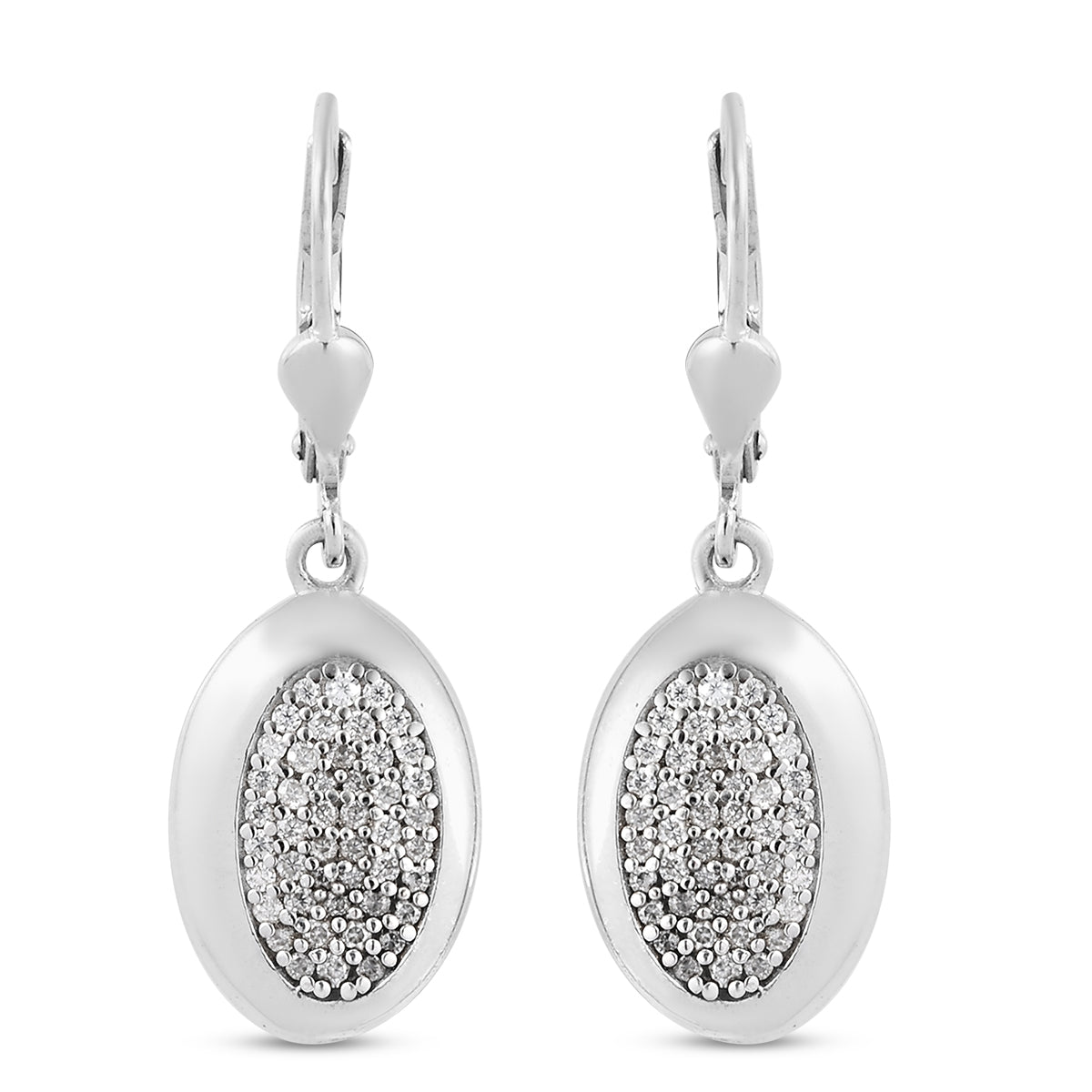88 Facetten Moissanit Ohrringe 925 Silber platiniert ca. 0,43 ct.
