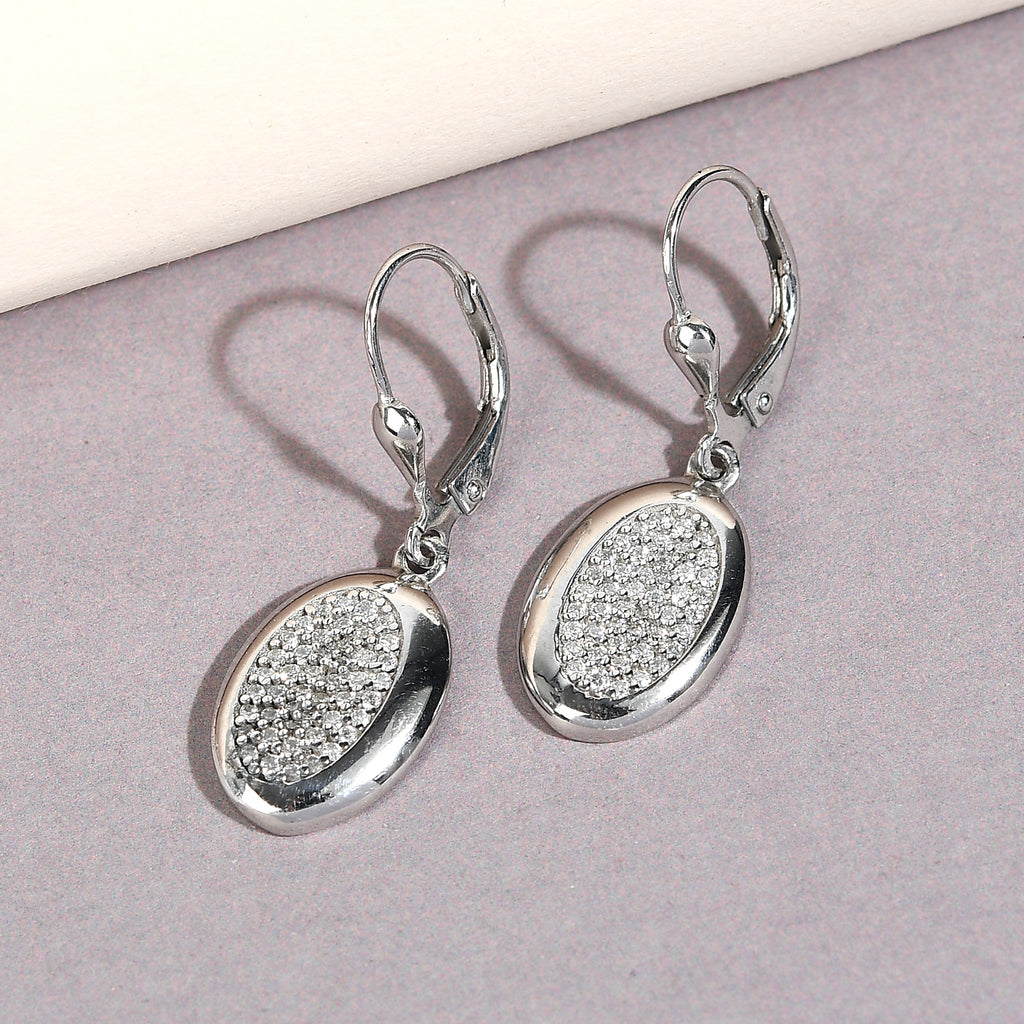 88 Facetten Moissanit Ohrringe 925 Silber platiniert ca. 0,43 ct.