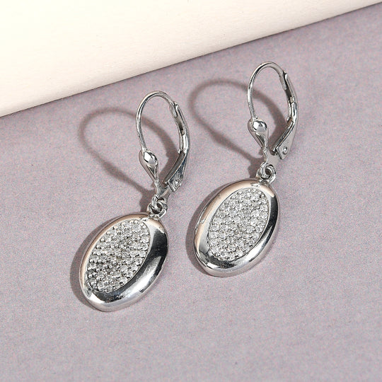 88 Facetten Moissanit Ohrringe 925 Silber platiniert ca. 0,43 ct.