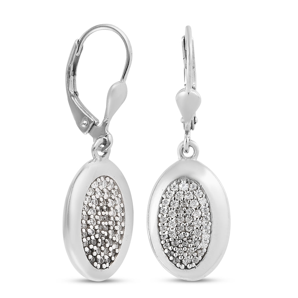 88 Facetten Moissanit Ohrringe 925 Silber platiniert ca. 0,43 ct.