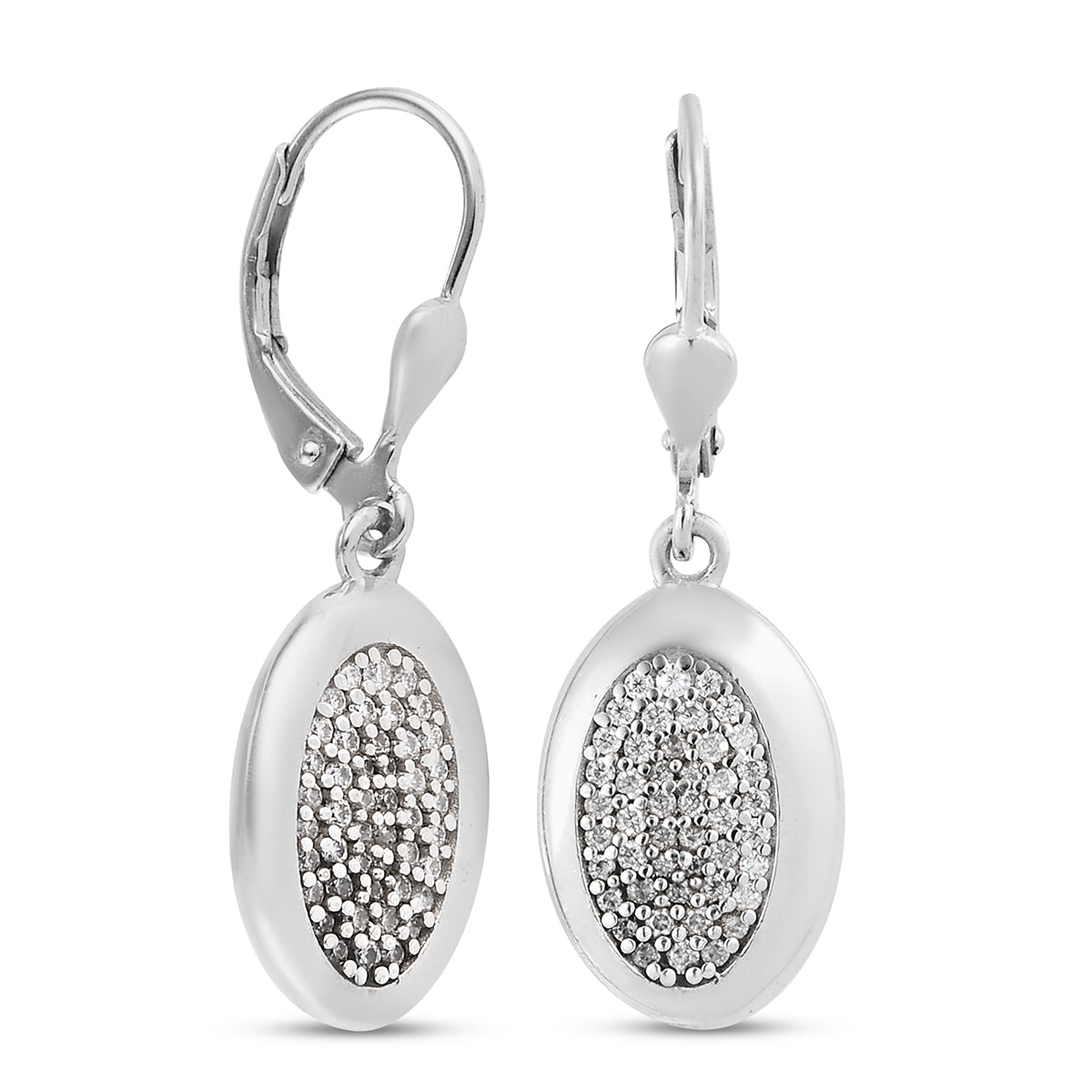 88 Facetten Moissanit Ohrringe 925 Silber platiniert ca. 0,43 ct.