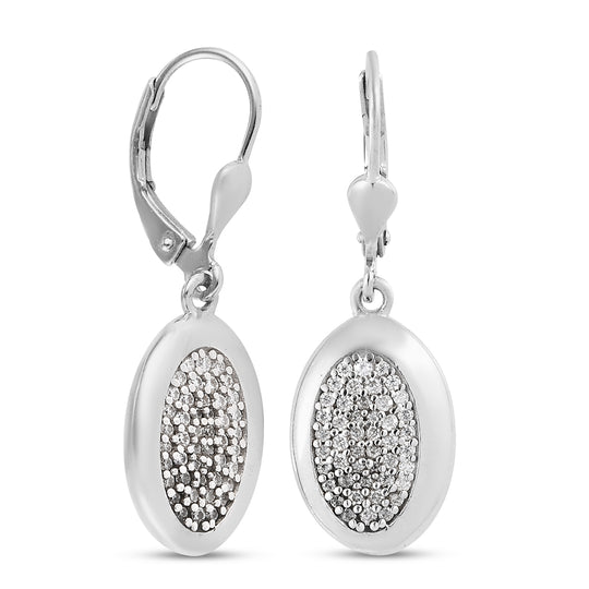 88 Facetten Moissanit Ohrringe 925 Silber platiniert ca. 0,43 ct.