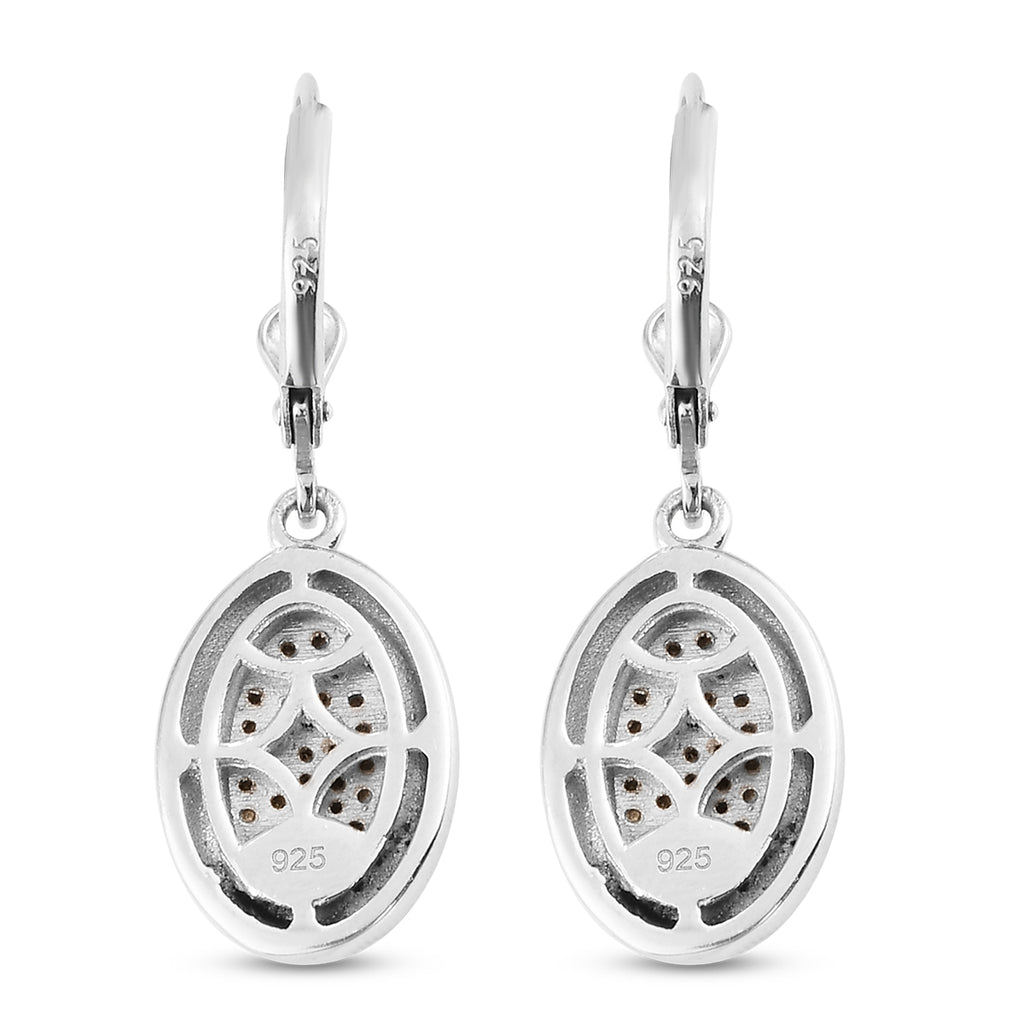 88 Facetten Moissanit Ohrringe 925 Silber platiniert ca. 0,43 ct.