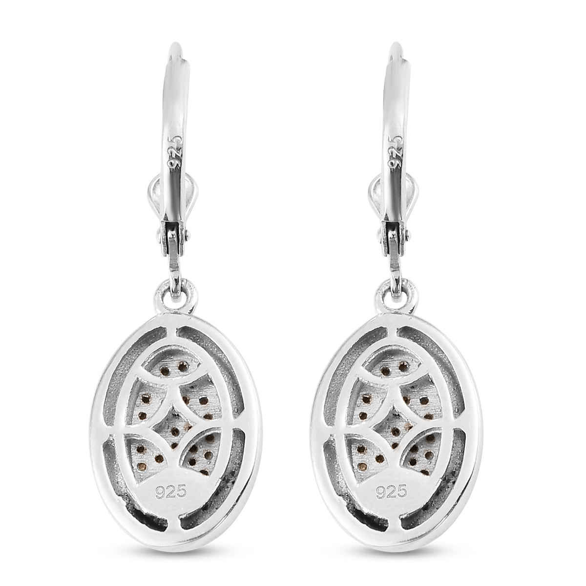 88 Facetten Moissanit Ohrringe 925 Silber platiniert ca. 0,43 ct.