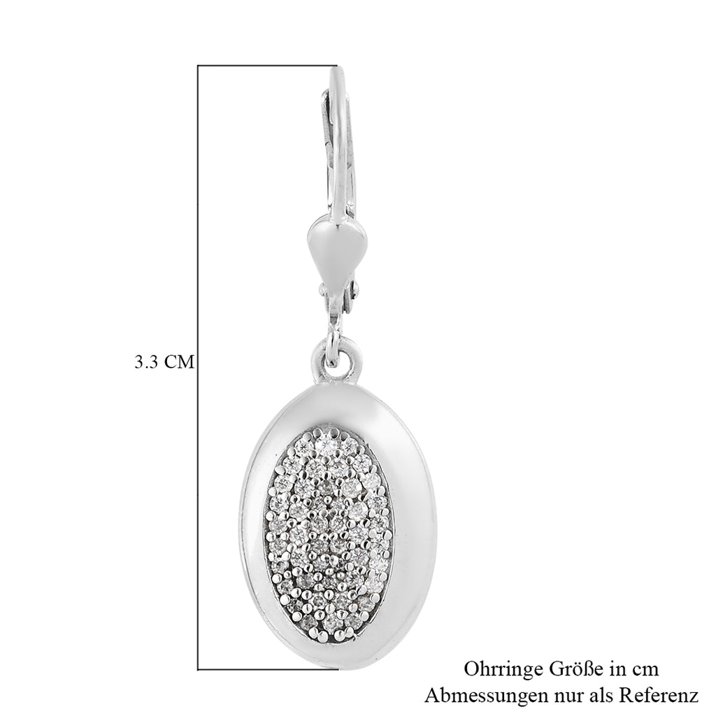 88 Facetten Moissanit Ohrringe 925 Silber platiniert ca. 0,43 ct.
