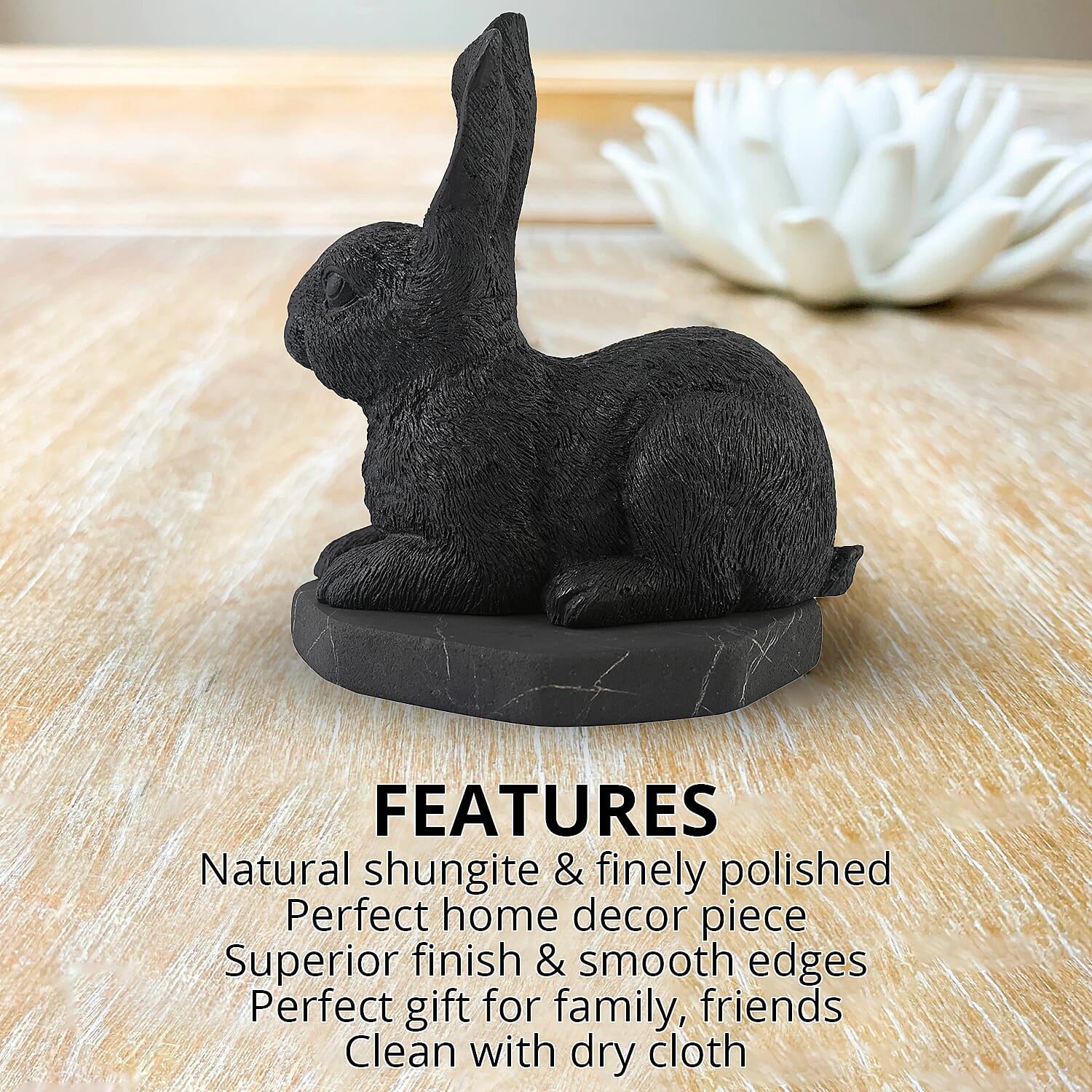 Rabbit Shungite Figurine 3.25x4.25 (7-8 Werktage Lieferzeit)