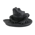 Frog on a Leaf Shungite Figurine 1.5x1.75" Approx. 335.00ctw (7-8 Werktage Lieferzeit)