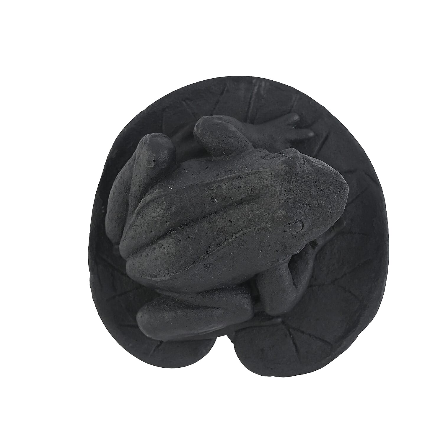 Frog on a Leaf Shungite Figurine 1.5x1.75 Approx. 335.00ctw (7-8 Werktage Lieferzeit)