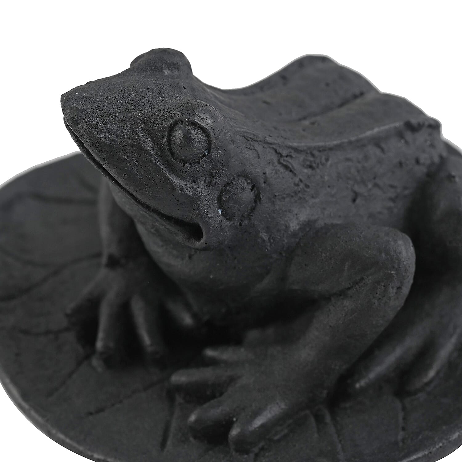 Frog on a Leaf Shungite Figurine 1.5x1.75 Approx. 335.00ctw (7-8 Werktage Lieferzeit)