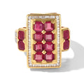 D'Joy AAA Afrikanischer Rubin (Fissure gefüllt) Ring 925 Silber 750 Gelbgold vermeil (Größe 16.00) ca. 8,28 ct