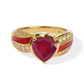 EVER TRUE AAA Afrikanischer Rubin (Fissure gefüllt), Weißer Zirkon Ring Reine Bronze (Größe 16.00) ca. 2,97 ct