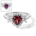 D'Joy AA Farbwechsel Granat, Moissanit Ring 925 Silber Rhodiniert (Größe 18.00)   (10-16 Werktage Lieferzeit) ca. 2,24 ct