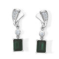 D'Joy Alexandrit Quarz Triplette, Weißer Zirkon Ohrringe 925 Silber Platiniert ca. 4.03 ct