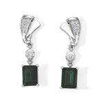 D'Joy Alexandrit Quarz Triplette, Weißer Zirkon Ohrringe 925 Silber Platiniert ca. 4.03 ct