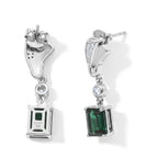 D'Joy Alexandrit Quarz Triplette, Weißer Zirkon Ohrringe 925 Silber Platiniert ca. 4.03 ct
