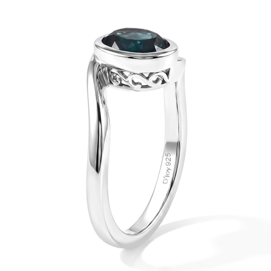 D'Joy Alexandrit Quarz Triplette Ring 925 Silber Platiniert (Größe 18.00) ca. 1,47 ct