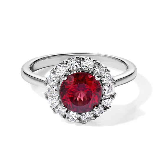 D'Joy AA Farbwechsel Granat, Moissanit Ring 925 Silber Rhodiniert (Größe 18.00)   (10-16 Werktage Lieferzeit) ca. 2,06 ct