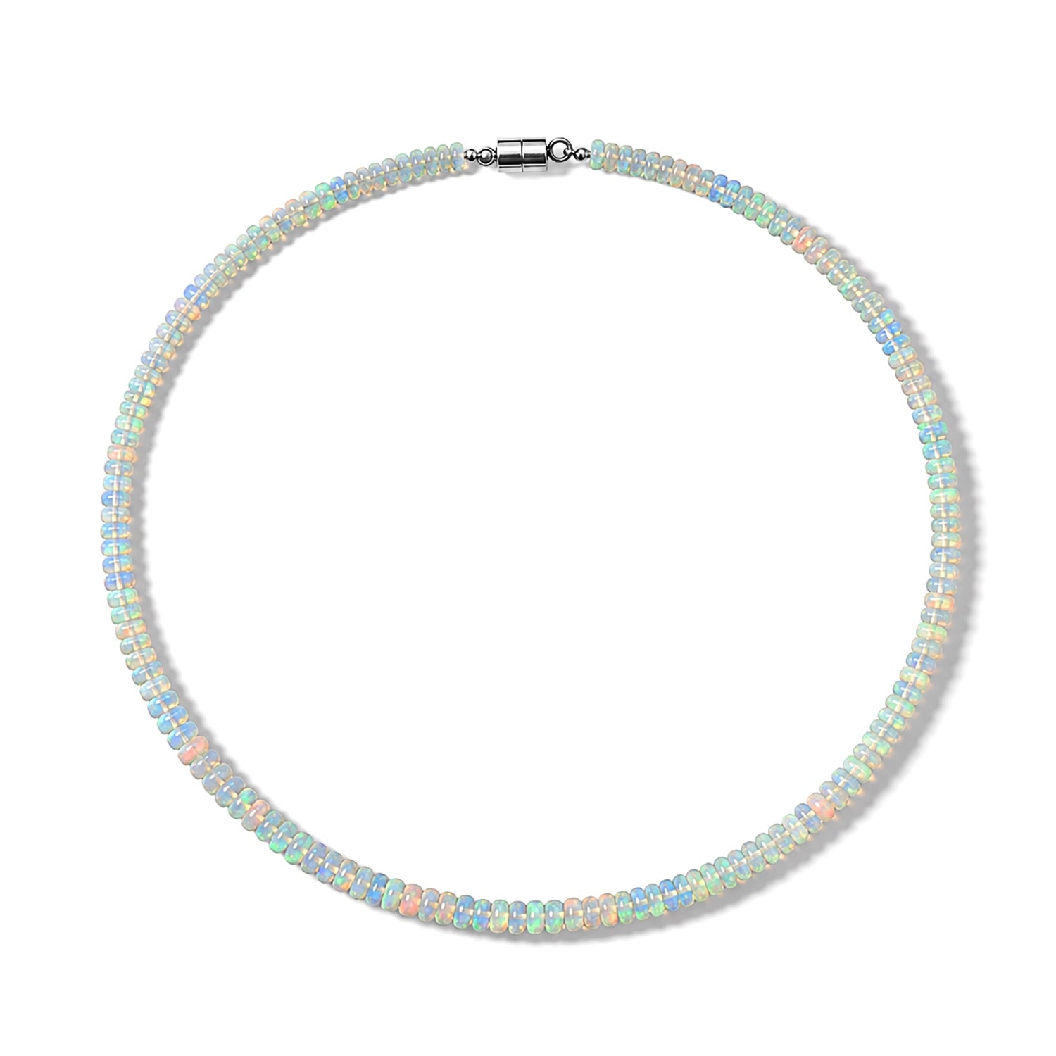 EVER TRUE Natürlicher, äthiopischer Welo Opal Halskette ca. 45 cm 316L Edelstahl ca. 37,00 ct.