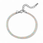 EVER TRUE Natürlicher, äthiopischer Welo Opal Armband ca. 19 cm 316L Edelstahl ca. 18,00 ct.