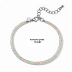 EVER TRUE Natürlicher, äthiopischer Welo Opal Armband ca. 19 cm 316L Edelstahl ca. 18,00 ct.