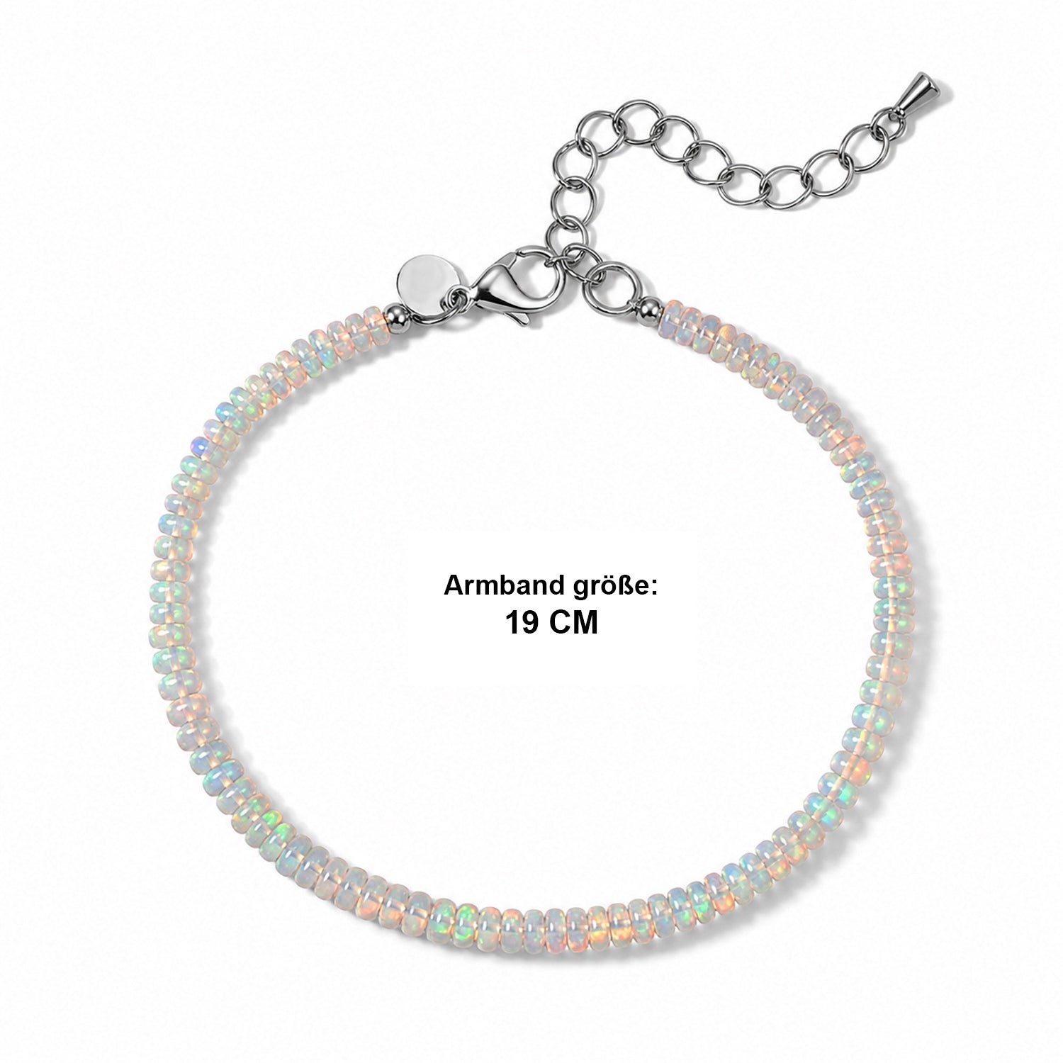 EVER TRUE Natürlicher, äthiopischer Welo Opal Armband ca. 19 cm 316L Edelstahl ca. 18,00 ct.