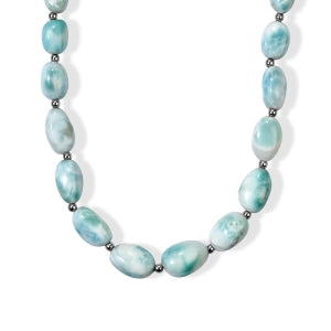 D'Joy Larimar Halskette ca. 45 cm + 5 cm Extender  925 Silber Rhodiniert ca. 210,00 ct.