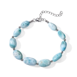 D'Joy Larimar Armband ca. 19 cm + 5 cm Extender  925 Silber Rhodiniert ca. 90,00 ct.