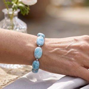 D'Joy Larimar Armband ca. 19 cm + 5 cm Extender  925 Silber Rhodiniert ca. 90,00 ct.